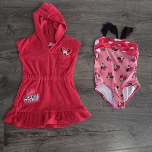 Disney Minnie Mouse Swimsuit & Cover Up Set Size 2t